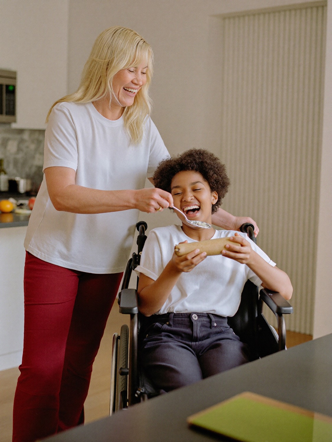A family at ease, knowing their loved one is well supported
